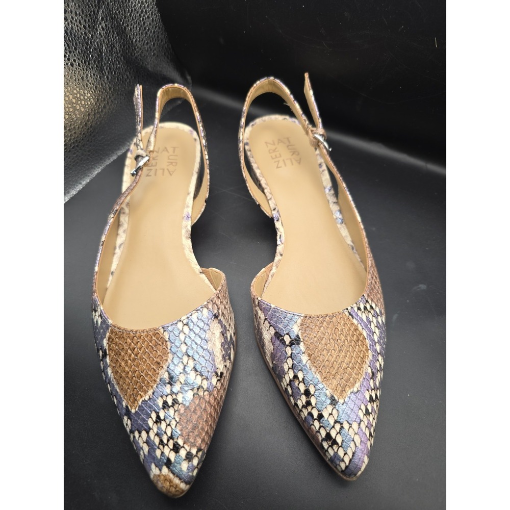 Naturalizer Banks Slingback Women's Pumps  Multi Color Snake Print Size 8.5